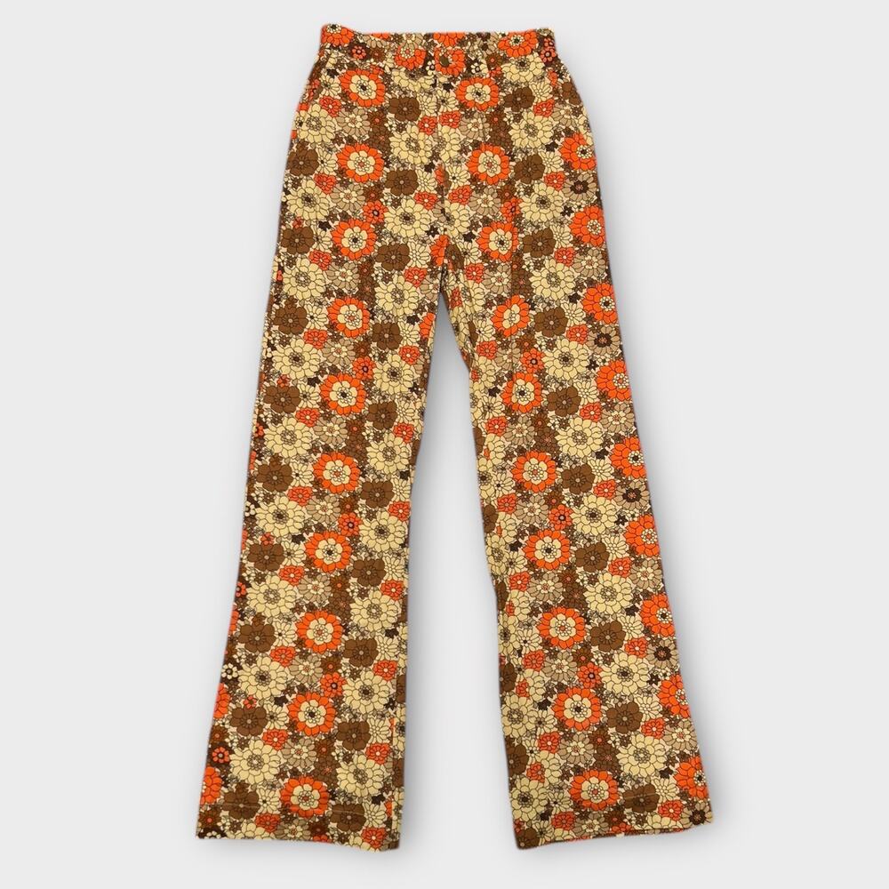 Anthropologie x Stella Pardo Retro Floral Flare Leg Pants Size XS - Picture 2 of 8